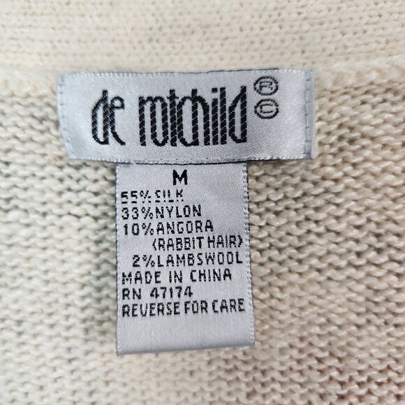 De Rotchild Sweater Womens‎ M VTG Silk Blend Cottagecore Fairycore Shoulder Pads - Picture 13 of 15
